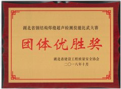 2018.10湖北省鋼結(jié)構(gòu)焊縫超聲檢測(cè)技能比武大賽獲